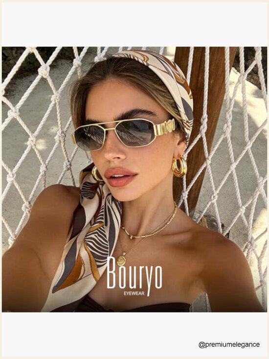 Retro 90s Square Sunglasses Y2K Designer Style Rectangle Sun Glasses